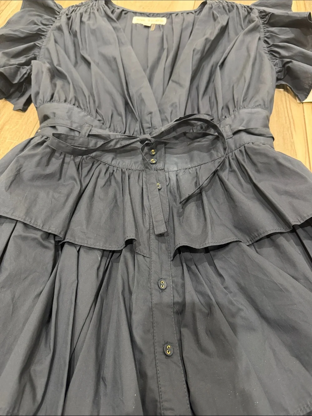 NWT Navy Blue Tiered Ruffle Dress - Picture 3 of 7